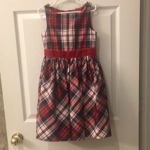 Land’s End Plaid Holiday Sleeveless Dress, size 6
